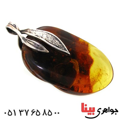 گردنبند کهربا درشت درجه یک خوشرنگ _کد:11496