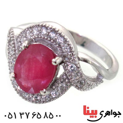 انگشتر یاقوت سرخ زنانه رادیوم لوکس مدل شیبا _کد:11497