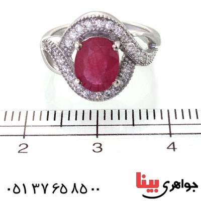 انگشتر یاقوت سرخ زنانه رادیوم لوکس مدل شیبا _کد:11497
