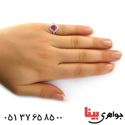 انگشتر یاقوت سرخ زنانه رادیوم لوکس مدل شیبا _کد:11497