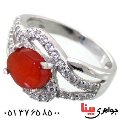 انگشتر عقیق یمنی زنانه رادیوم لوکس مدل آرنیکا _کد:11507