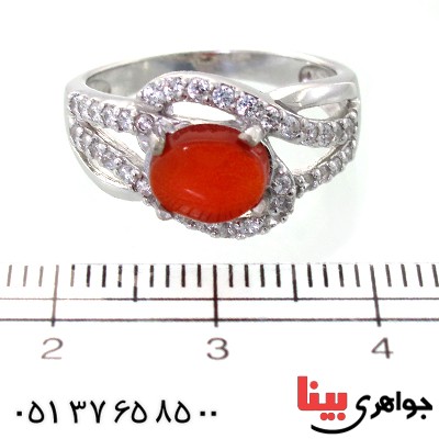 انگشتر عقیق یمنی زنانه رادیوم لوکس مدل آرنیکا _کد:11507