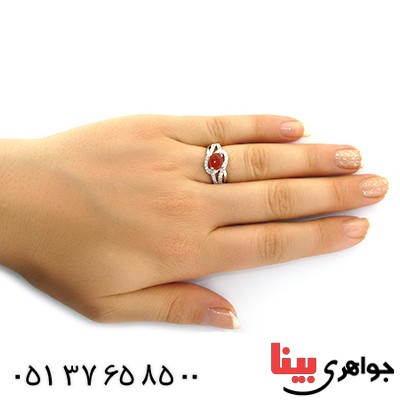 انگشتر عقیق یمنی زنانه رادیوم لوکس مدل آرنیکا _کد:11507