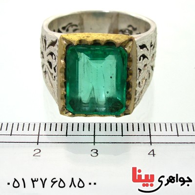 انگشتر زمرد درشت مردانه فاخر _کد:1635