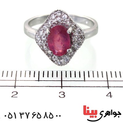 انگشتر یاقوت سرخ زنانه رودیوم لوکس مدل لیلیا _کد:11523