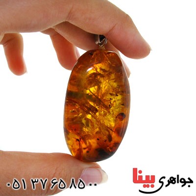 گردنبند کهربا درشت درجه یک خوشرنگ _کد:1639