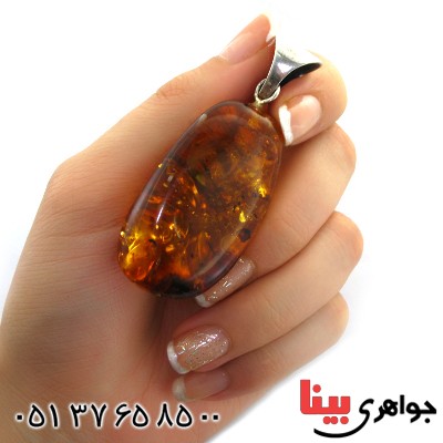 گردنبند کهربا درشت درجه یک خوشرنگ _کد:1639