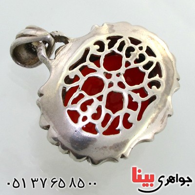 گردنبند عقیق یمنی درشت با حکاکی استغفر الله _کد:1641