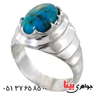 انگشتر فیروزه نیشابوری شجری عالی مردانه درشت و فاخر _کد:1644