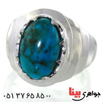 انگشتر فیروزه نیشابوری شجری عالی مردانه درشت و فاخر _کد:1644