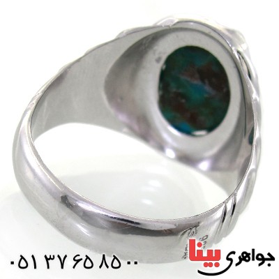 انگشتر فیروزه نیشابوری شجری عالی مردانه درشت و فاخر _کد:1644
