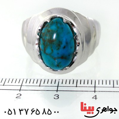 انگشتر فیروزه نیشابوری شجری عالی مردانه درشت و فاخر _کد:1644