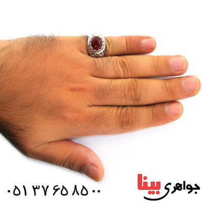 انگشتر عقیق یمنی ممتاز مردانه درشت اسلیمی _کد:1645