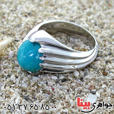 انگشتر فیروزه عجمی مردانه فاخر _کد:1646