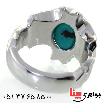 انگشتر فیروزه نیشابوری عجمی مردانه درشت فاخر _کد:1652