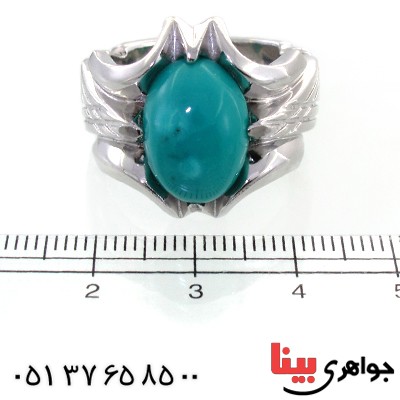 انگشتر فیروزه نیشابوری عجمی مردانه درشت فاخر _کد:1652