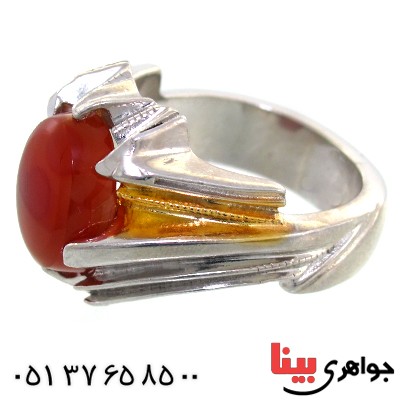 انگشتر عقیق یمنی مردانه درشت فاخر _کد:1653