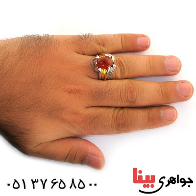 انگشتر عقیق یمنی مردانه درشت فاخر _کد:1653