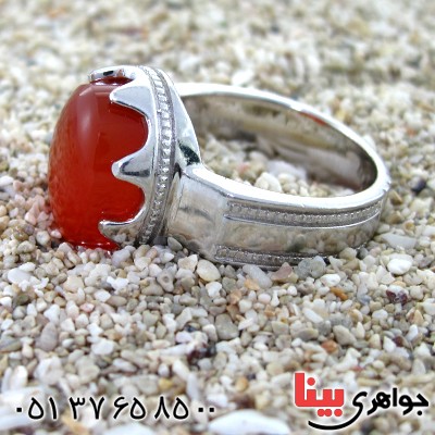 انگشتر عقیق یمنی مردانه خوشرنگ _کد:11545