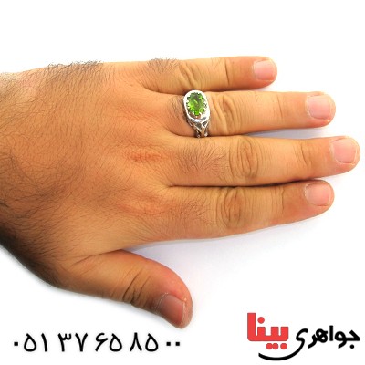 انگشتر زبرجد مردانه اسلیمی _کد:11552