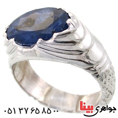 انگشتر یاقوت کبود درشت طرح موج _کد:11554
