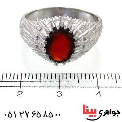 انگشتر یاقوت گارنت خوشرنگ مدل کلاسیک _کد:11563