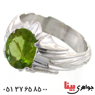 انگشتر زبرجد خوش تراش شیاردار _کد:11564