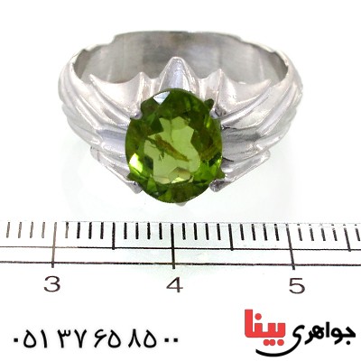 انگشتر زبرجد خوش تراش شیاردار _کد:11564