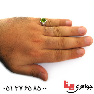انگشتر زبرجد خوش تراش شیاردار _کد:11564