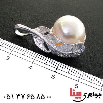 گردنبند مروارید زنانه درشت مدل برگ _کد:11573