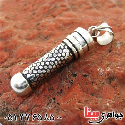 گردنبند نقره لوله حرز مخفی دست ساز _کد:11574