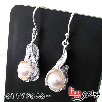 گوشواره مروارید زنانه طرح برگ _کد:11576