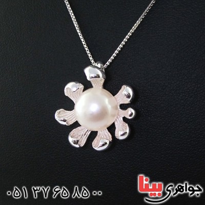 گردنبند مروارید درشت زنانه مدل گل _کد:11577