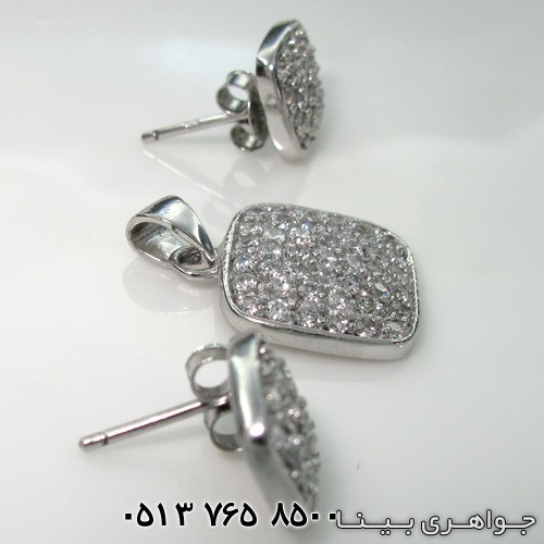 سرویس نقره مربعی پر نگین