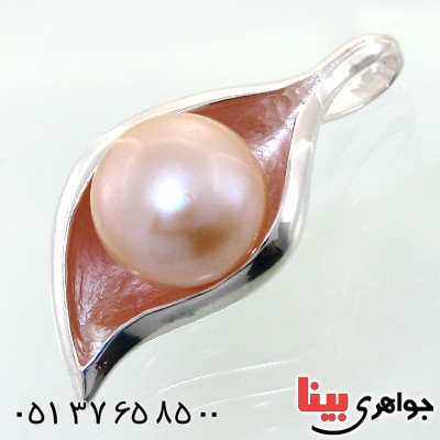 گردنبند مروارید  درشت زنانه مدل برگ خزان _کد:11585