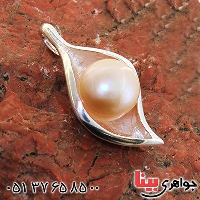 گردنبند مروارید  درشت زنانه مدل برگ خزان _کد:11585