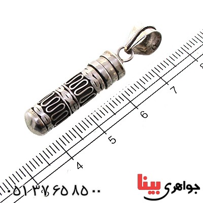 گردنبند نقره لوله حرز مخفی دست ساز مارپیچی _کد:11587