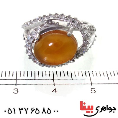 انگشتر عقیق یمنی شرف الشمس زنانه رادیوم لوکس _کد:11593