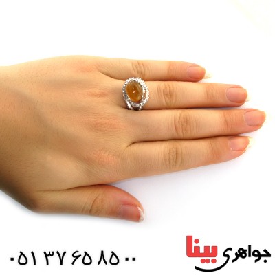 انگشتر عقیق یمنی شرف الشمس زنانه رادیوم لوکس _کد:11593