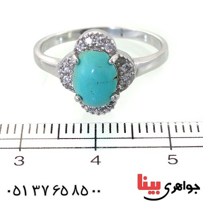 انگشتر فیروزه نیشابوری زنانه رادیوم لوکس مدل ناریا _کد:11605