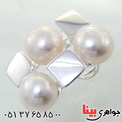 گردنبند مروارید درشت زنانه مدل سه نگین _کد:11611
