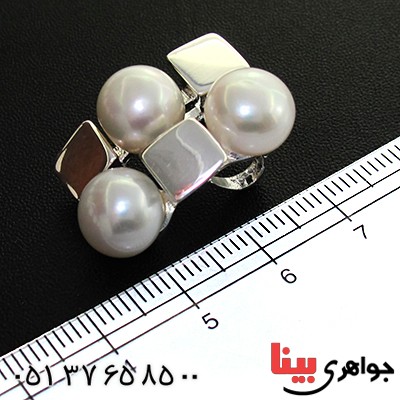 گردنبند مروارید درشت زنانه مدل سه نگین _کد:11611