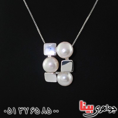 گردنبند مروارید درشت زنانه مدل سه نگین _کد:11611
