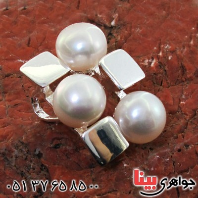 گردنبند مروارید درشت زنانه مدل سه نگین _کد:11611