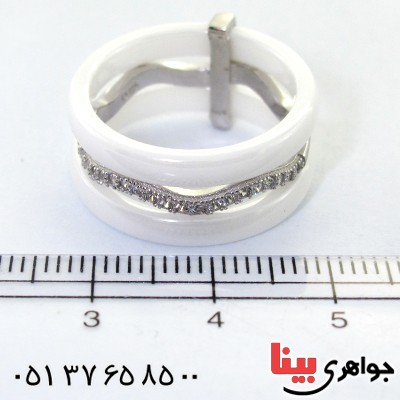 انگشتر سرامیکی زنانه مدل موج _کد:11616