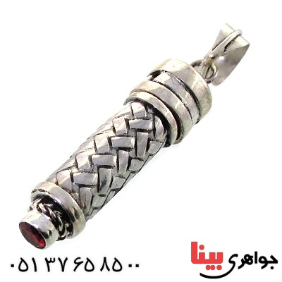 گردنبند نقره لوله حرز مخفی دست ساز با نگین سوارسکی _کد:11617