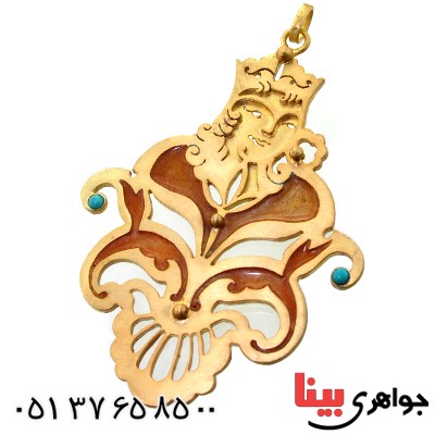 گردنبند نقره طرح زیر خاکی مدل بانو و گل _کد:1679