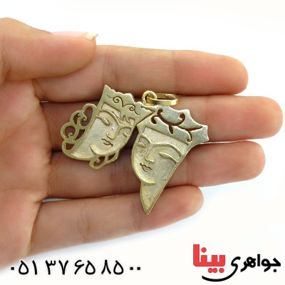 گردنبند نقره طرح زیر خاکی مدل آدم و حوا _کد:1680