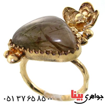 انگشتر دُر مویی زنانه درشت طرح زیر خاکی _کد:1683