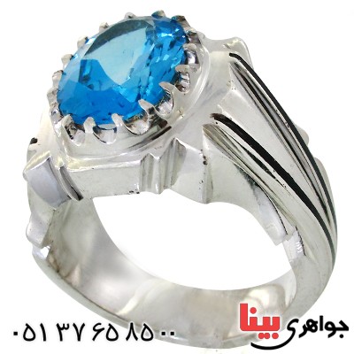 انگشتر توپاز خوشرنگ مردانه فاخر و درشت کلاسیک _کد:1695